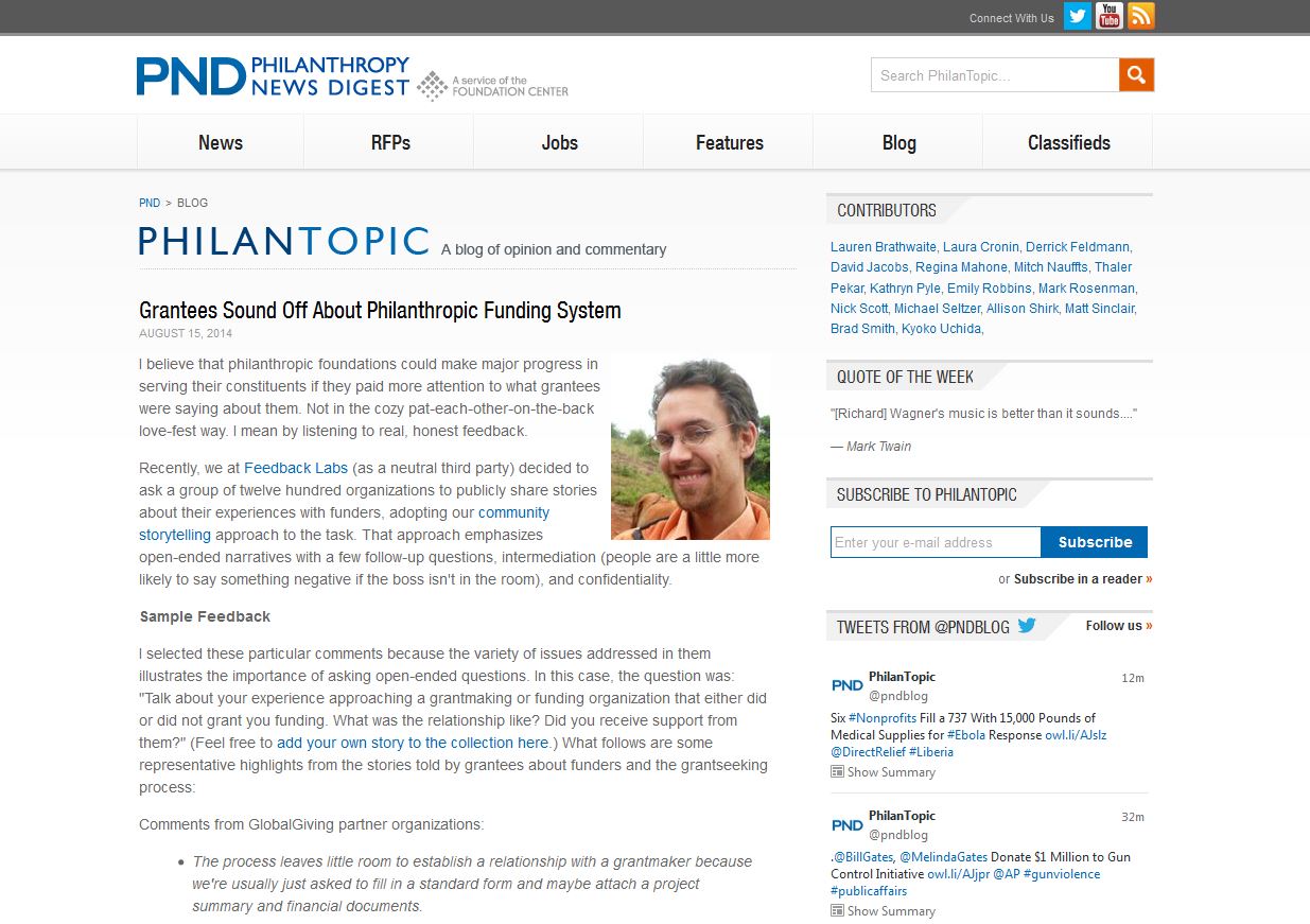 Grantees Sound Off About Philanthropic Funding System
