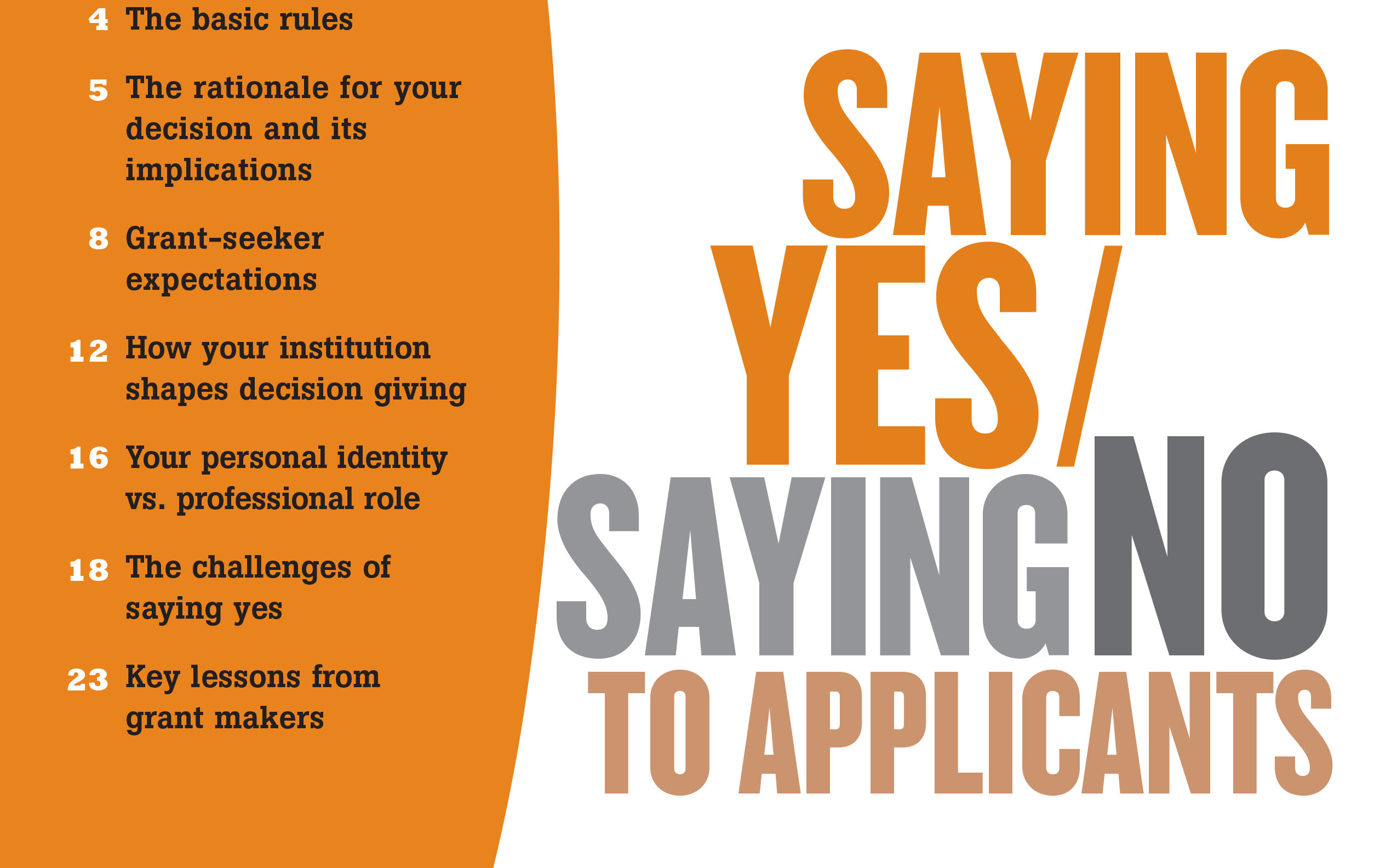 Saying Yes/Saying No to Applicants