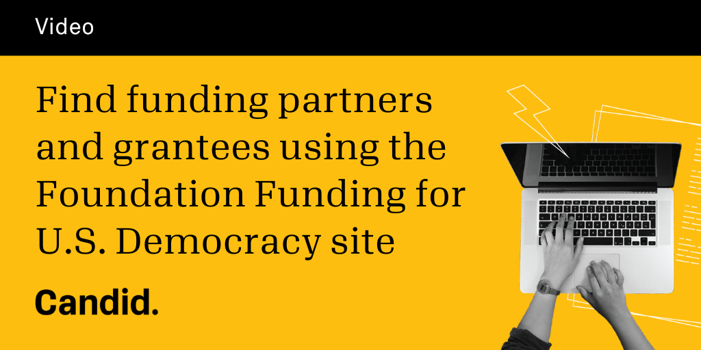 Find funding partners and grantees using the Foundation Funding for U.S. Democracy site